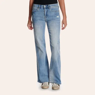 Rockin' C Rockinâ€™ C Women's Light Wash Mid Rise Flare Jeans In Blue