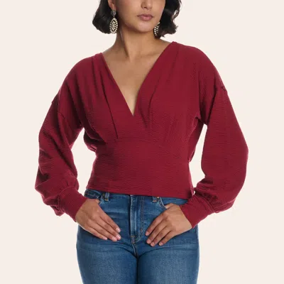 Rockin' C Women's Biking Red V-neck Long Sleeve Top