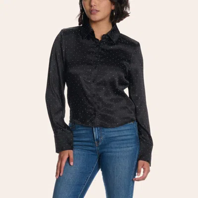 Rockin' C Women's Black Rhinestone Long Sleeve Button Down Shirt