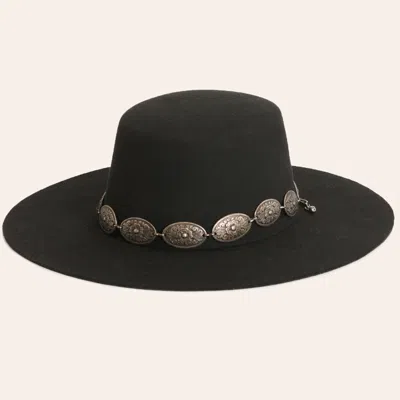 Rockin' C Women's Black With Concho Hatband Gambler Wool Cowboy Hat