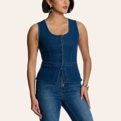 Rockin' C Women's Blue Square Neck Denim Vest