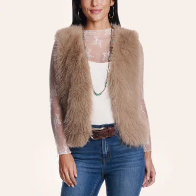Rockin' C Women's Brown Faux Fur Vest