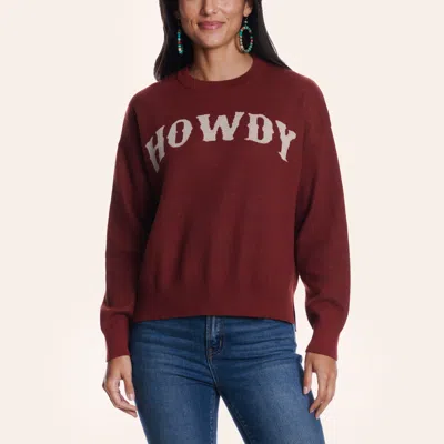 Rockin' C Women's Brown Howdy Knit Sweater