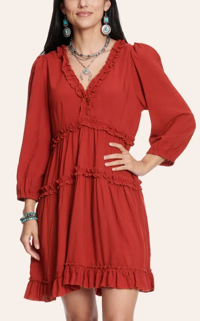 Rockin' C Women's Chili Ruffle Mini Dress In Red