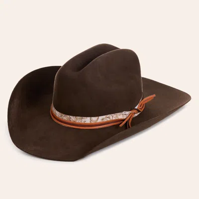 Rockin' C Women's Chocolate Standard Crown Paisley Hatband Felt Cowboy Hat In Brown