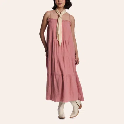 Rockin' C Women's Clay Red Tiered Maxi Dress In Pink