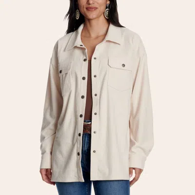 Rockin' C Women's Cream Corduroy Shacket In White