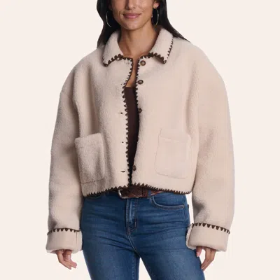 Rockin' C Women's Cream Whipstitch Sherpa Fleece Jacket In Multi