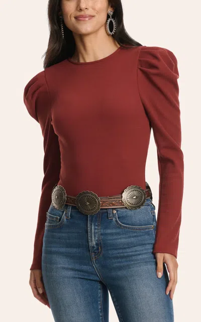 Rockin' C Women's Dark Rust Bodysuit In Red