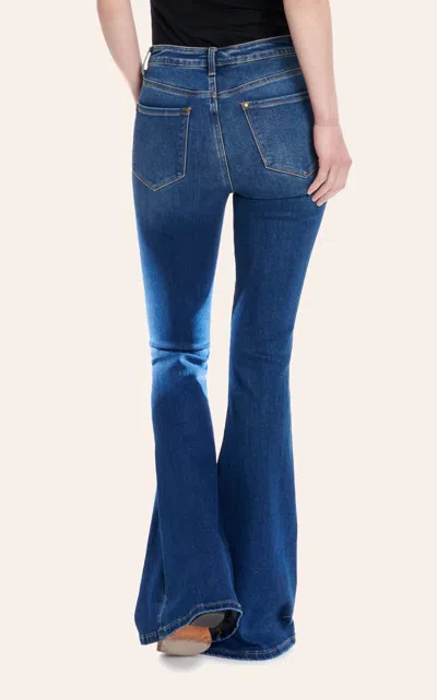 Rockin' C Women's Dark Wash High Rise Basic Flare Leg Jeans In Blue