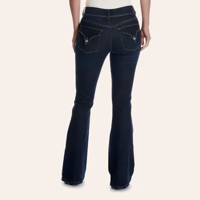 Rockin' C Women's Dark Wash High Rise Western Flap Pocket Jeans In Blue