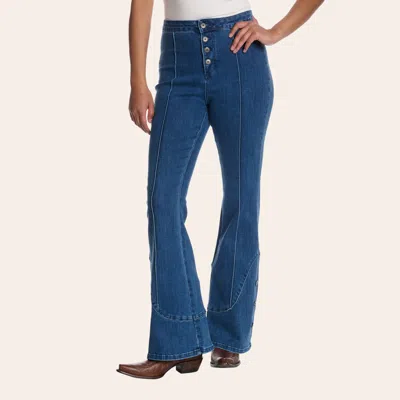 Rockin' C Women's Dark Wash High Rise Western Flare Jeans In Blue