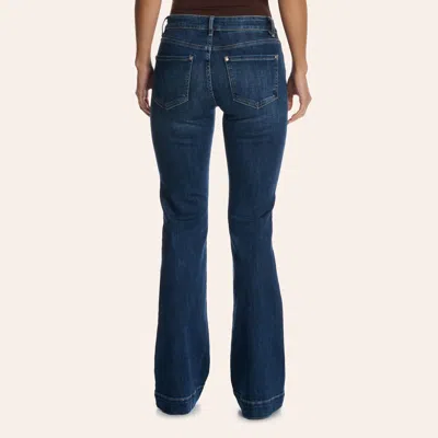 Rockin' C Women's Dark Wash Mid-rise Flare Trouser Jeans In Blue