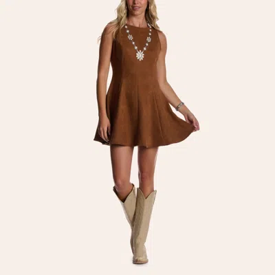 Rockin' C Women's Faux Suede Mini Dress In Brown