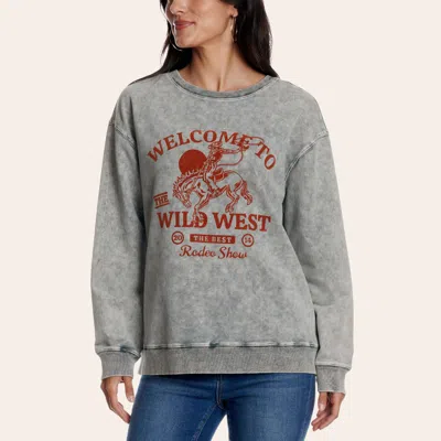 Rockin' C Women's Gray Welcome To The West Graphic Sweatshirt
