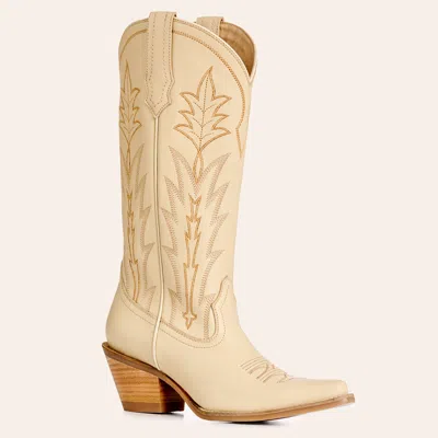 Rockin' C Women's Ivory Snip Toe Cowboy Boots In White