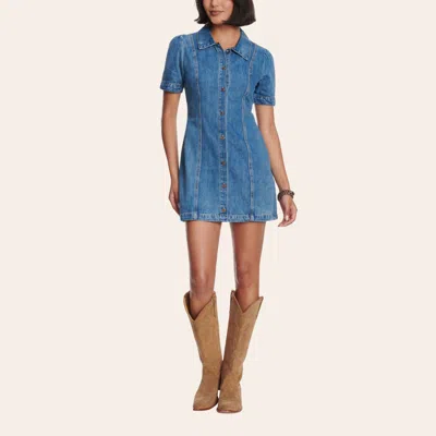 Rockin' C Women's Medium Wash Button-front Denim Dress In Multi