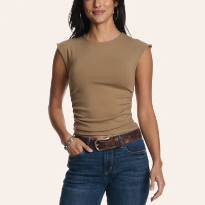 Rockin' C Women's Mocha Brown Sleeveless Cropped Top