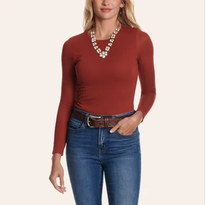 Rockin' C Women's Picante Long Sleeve Bodysuit In Brown