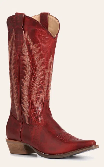 Rockin' C Women's Red Goat Leather Snip Toe Cowboy Boots