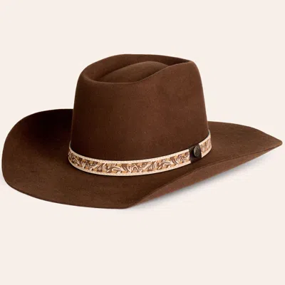 Rockin' C Women's Rowdy Brown Paisley Band Felt Cowboy Hat In Purple