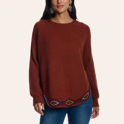 Rockin' C Women's Rust Aztec Border Sweater