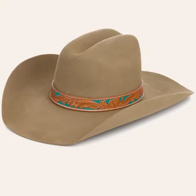 Rockin' C Women's Stone Wesley Tooled Leather Band Felt Western Hat In Green