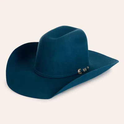 Rockin' C Women's Teal Tall Crown Felt Cowboy Hat In Blue