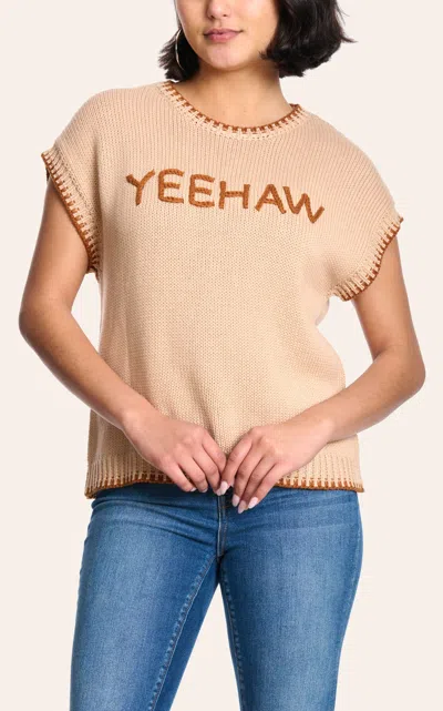 Rockin' C Women's Toasted Sand Yeehaw Sweater In Nude