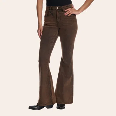Rockin' C Women's Vintage Brown Wash High Rise Flare Jeans
