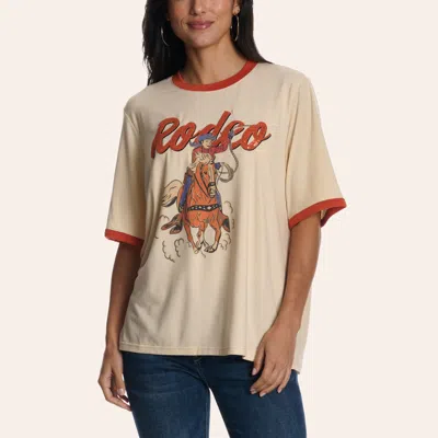 Rockin' C Women's White Rodeo Graphic Oversized T-shirt