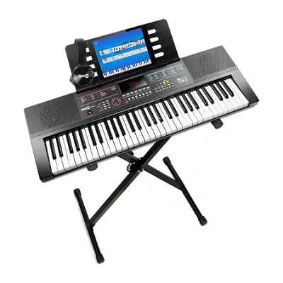 Rockjam 61 Key Electronic Led 4-pc. Keyboard In Black