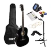 Rockjam Acoustic Guitar Kit With Carrying Case In Black