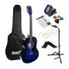 Rockjam Acoustic Guitar Kit With Carrying Case In Blue