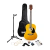 Rockjam Acoustic Guitar Kit With Carrying Case Dark Beige In Sand