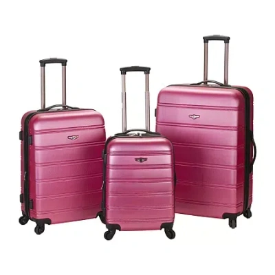 Rockland Melbourne 3-pc. Luggage Set In Pink