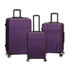 Rockland Pista Abs Non Expandable 3-pc. Hardside Lightweight Luggage Set In Purple