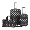Rockland Spectra Polka Dot 3-pc. Softside Luggage Set In Black
