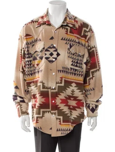 Pre-owned Rockmount Ranch Wear Graphic Print Parka In Neutral