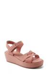 Rockport Women's Amira Strappy Open Toe Casual Wedge Sandals In Medium Pink