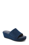 Rockport Aubriella Platform Slide Sandal In Dark Blue