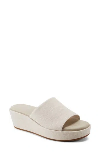 Rockport Aubriella Platform Slide Sandal In Light Natural