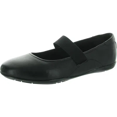 Rockport Aver 2 Womens Padded Insole Leather Ballet Flats In Black