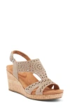 Rockport Belis Laser-cut Platform Wedge Sandal In Taupe