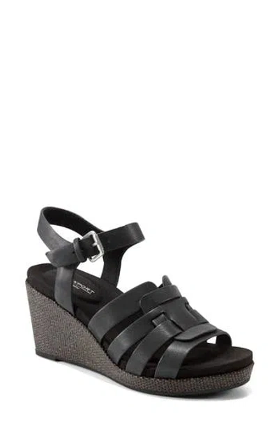 Rockport Bessa Platform Wedge Sandal In Black