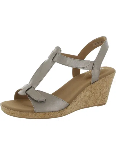 Rockport Blanca Womens Faux Leather Ankle Strap T-strap Sandals In Multi