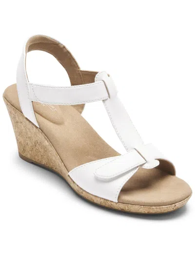 Rockport Blanca T-strap Wedge Sandal In White