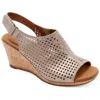 Rockport Briah Womens Suede Perforated Wedge Sandals In Grey