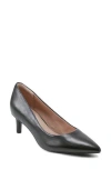 Rockport Tm75mmpth Piece Pump Womens Padded Insole Pointed Toe Pumps In Black Leather
