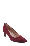 Rockport Cindy Pointed Toe Pump In Cranberry Suede